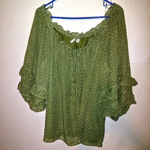 NWOT Cato blouse olive green